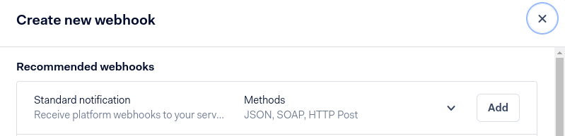 Configure un webhook.