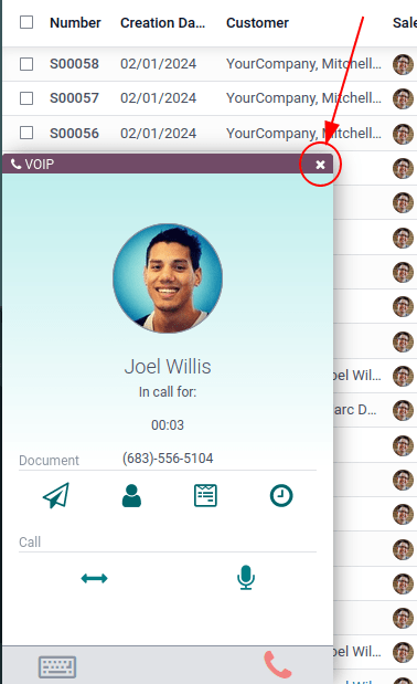 Llamada VoIP en Odoo.