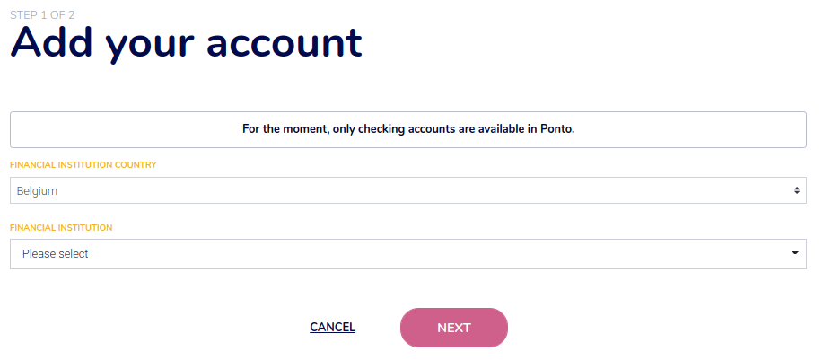 Agregar cuentas bancarias a su cuenta de Ponto.