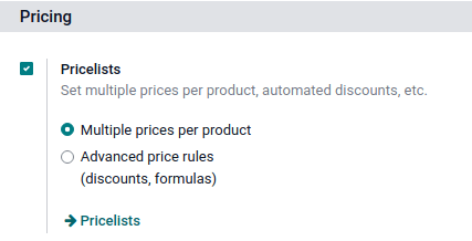 Activar las listas de precio en los ajustes generales del PdV.